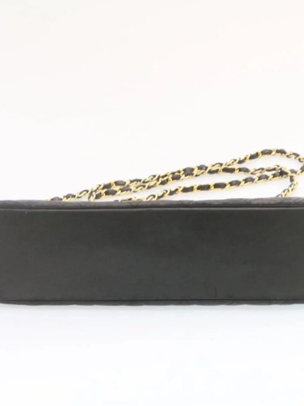 CHANEL Lamb Skin Matelasse Chain Shoulder Bag Black CC Auth am1201gV